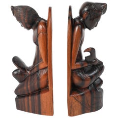 Hand-Carved Wooden Balinese Bookends