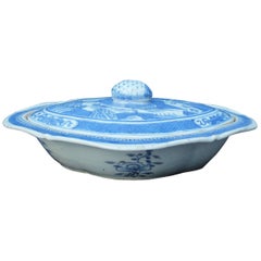 Blue and White Chinese Canton Covered Dish