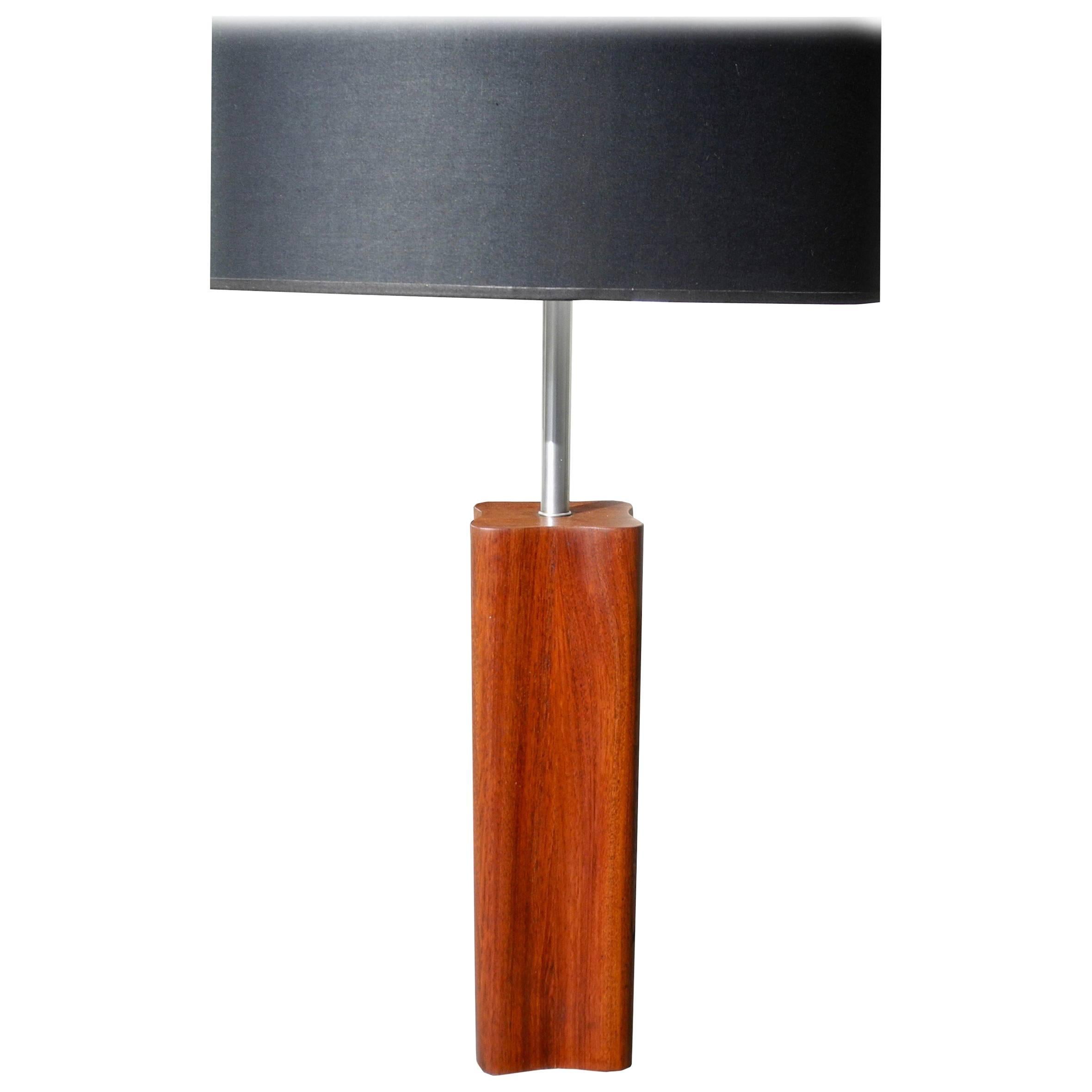 Danish Modern Large Teak Quatrefoil Shape Table Lamp by Nessen For Sale