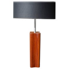 Danish Modern Large Teak Quatrefoil Shape Table Lamp by Nessen