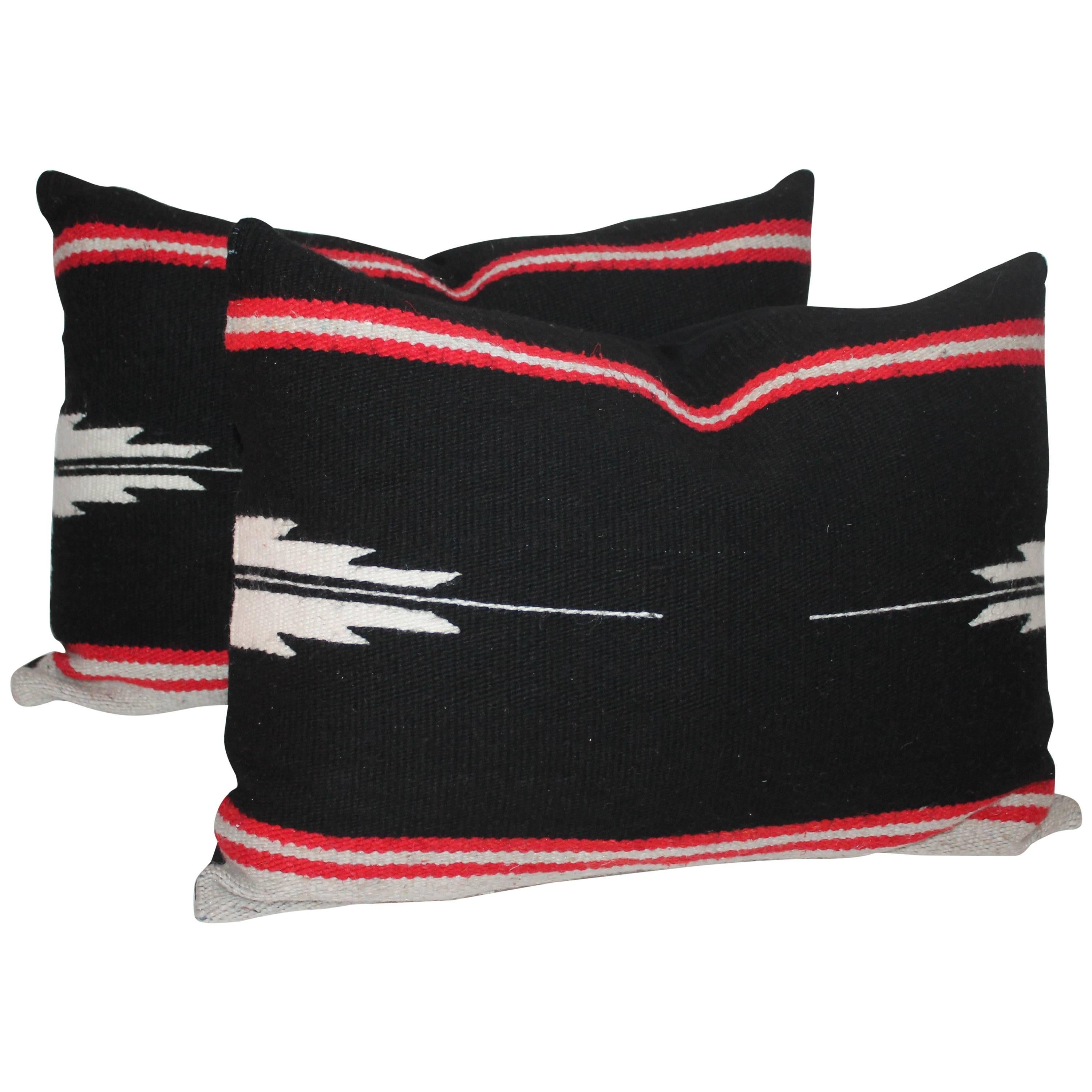 Navajo Indian Weaving / Saddle Blanket Pillows, Pair For Sale at 1stDibs