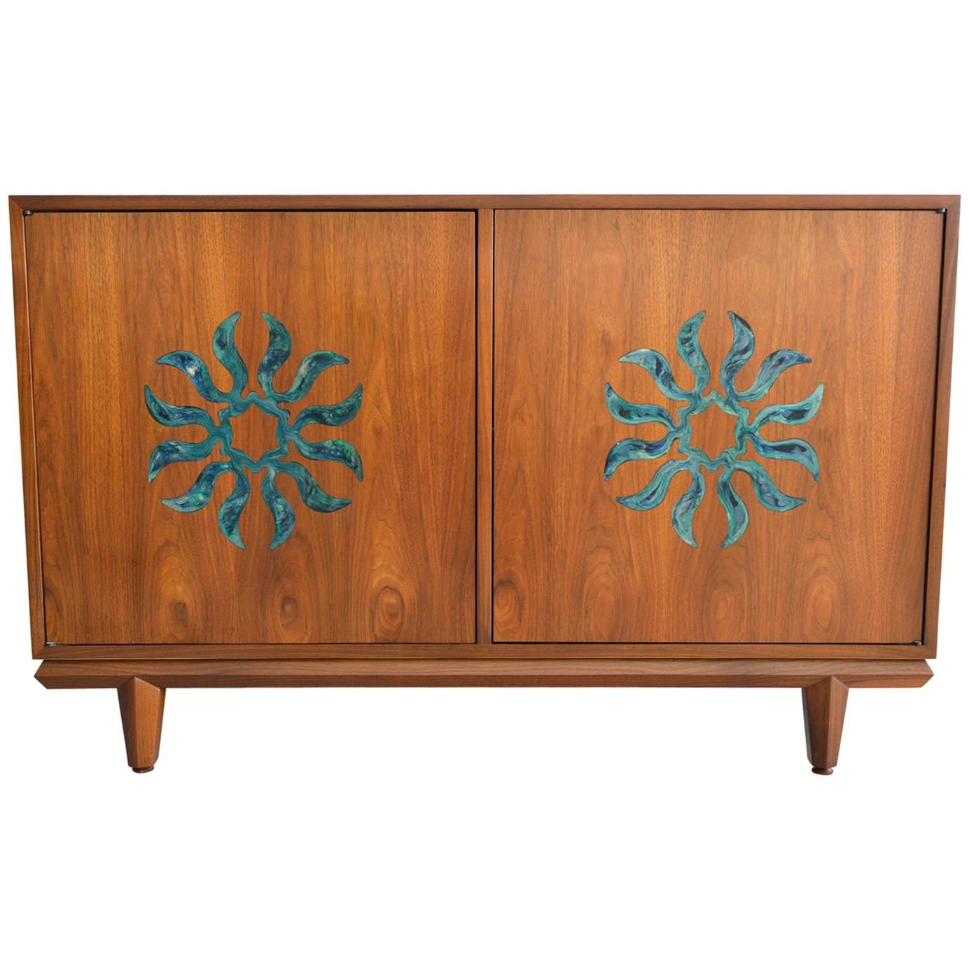 Walnut and Enameled Two-Door Dresser by Cal Mode, circa 1970