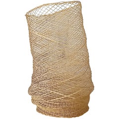 Linda Kelly Contemporary Woven Basket Standing Floor Art Sculpture