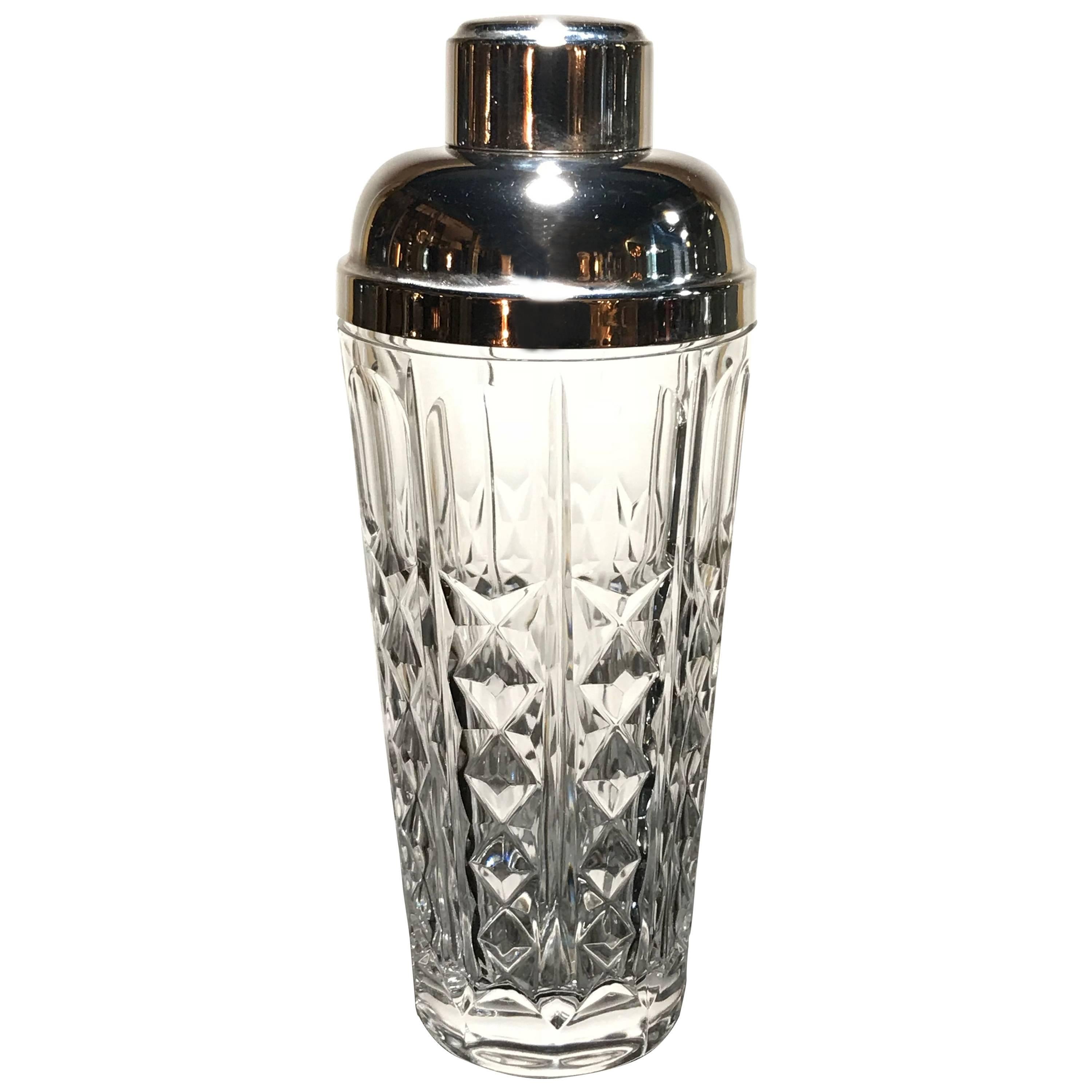 Crystal and Silver Plate Italian Cocktail Shaker