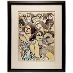 Mid-Century Modern Lester Johnson Lithograph Signed Numbered 126/175