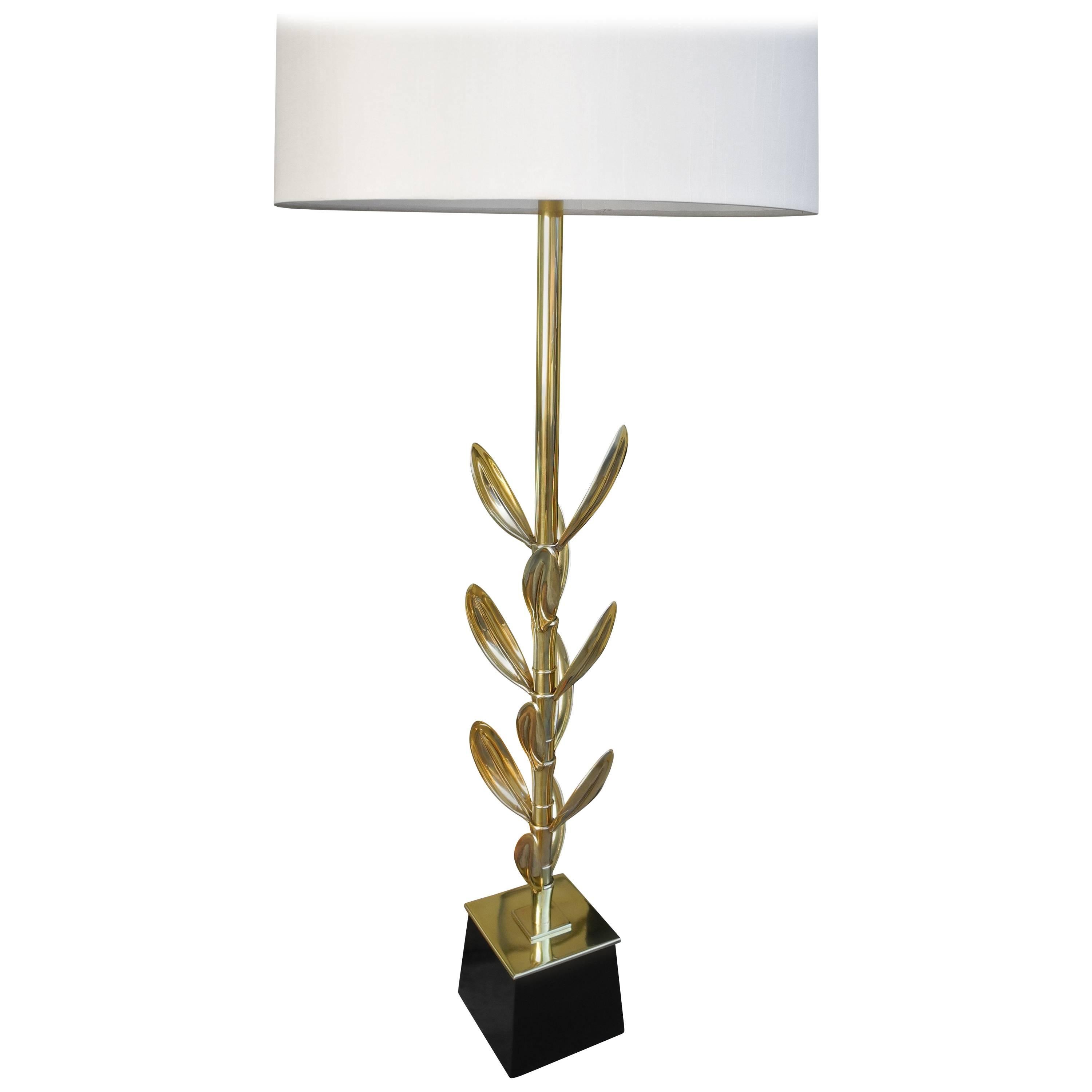 Mid-Century Modern Brass Sedum Leaf Table Lamp by Stiffel For Sale