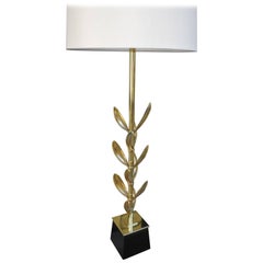 Mid-Century Modern Brass Sedum Leaf Table Lamp by Stiffel