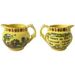 Retro Mottahedeh Double-Sided Yellow Petite Pitcher