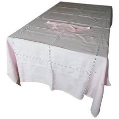 Vintage 20th Century talian pink Linen Cloth