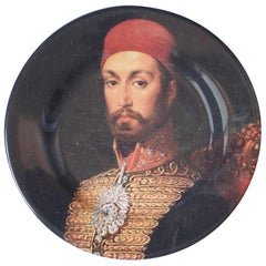 Sultan Abdulmecid I Ceramic Plate by Les Ottomans, Handmade in Italy