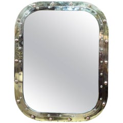 Retro Brass Porthole Rectangular Mirror