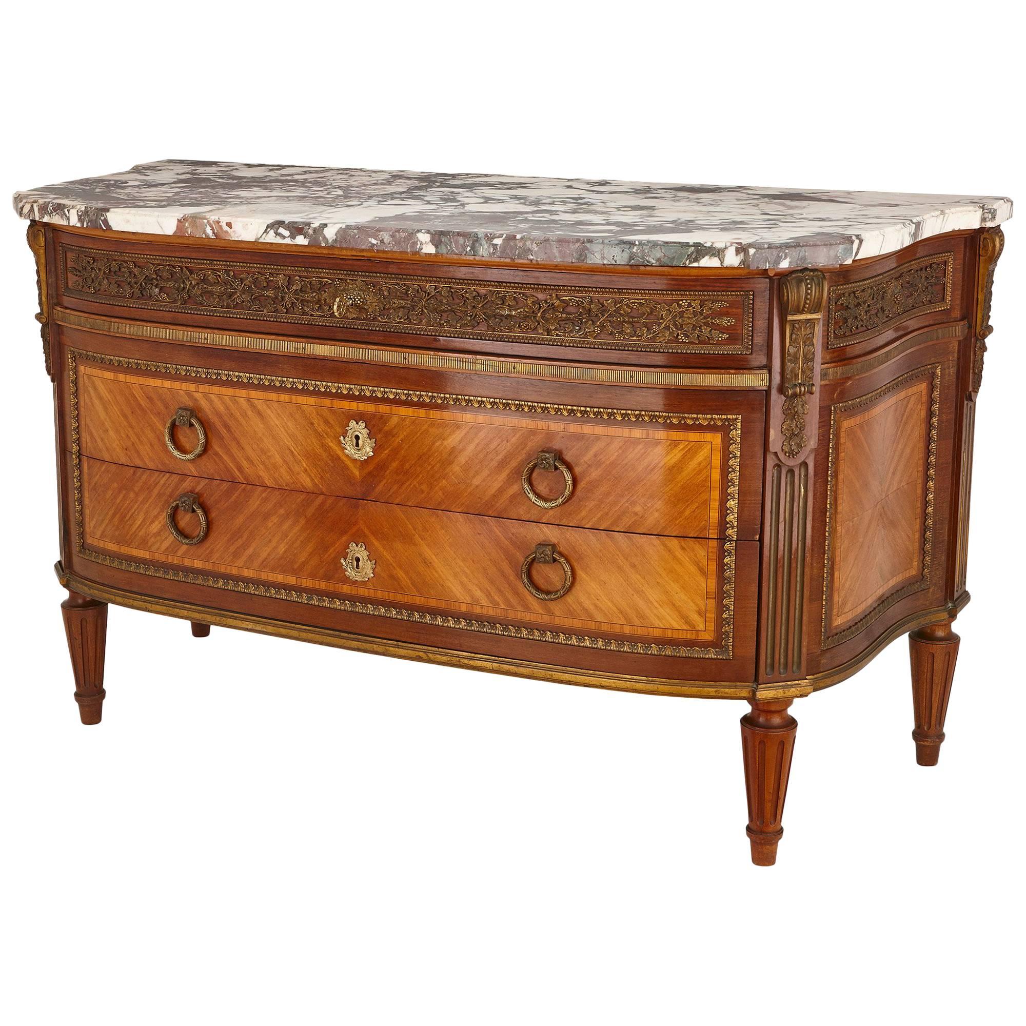 Antique French Marble Topped Louis XVI Style Commode For Sale