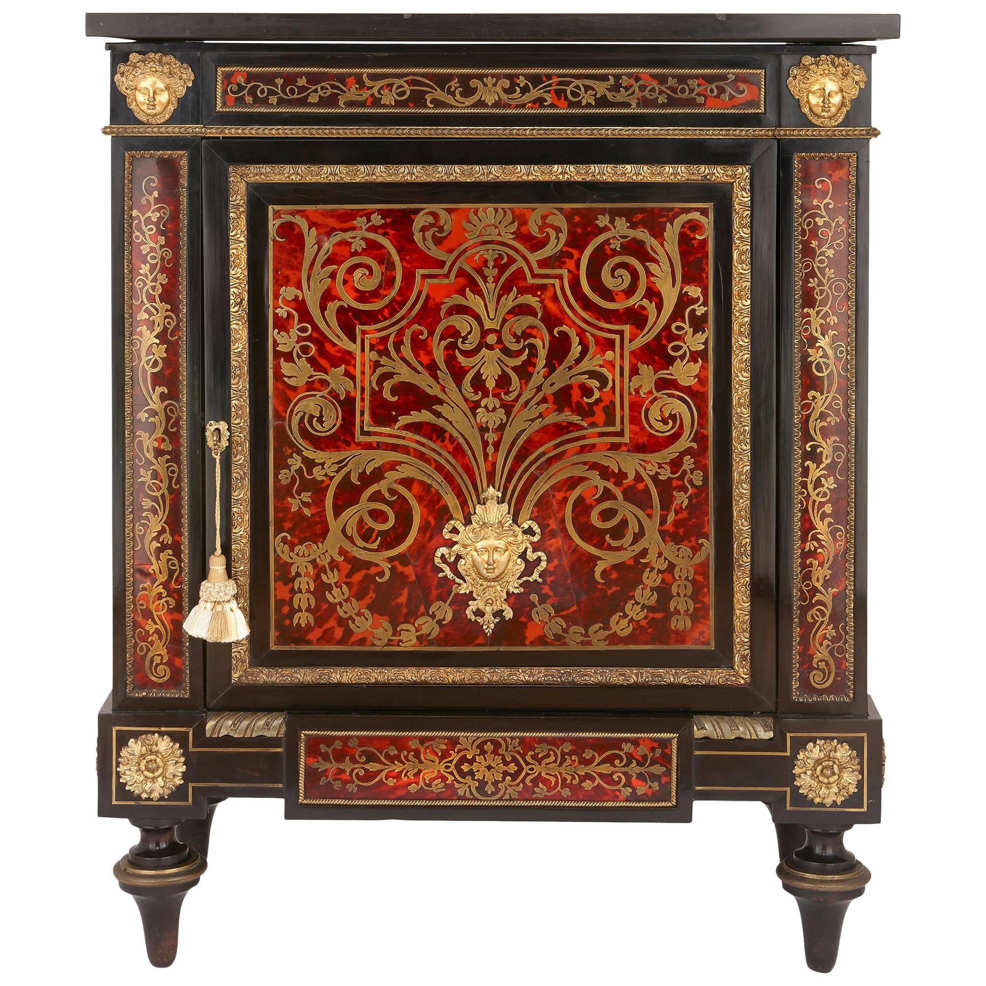 Antique Boulle Marquetry Cabinet with Ormolu, Tortoiseshell and Brass