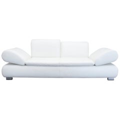 Koinor Diva Designer Sofa Leather White Two-seat Function Couch Modern