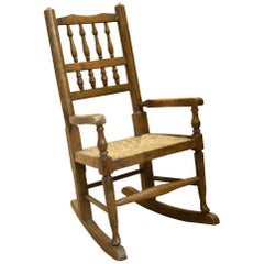 Antique Beech and Ash Childs Rocking Chair