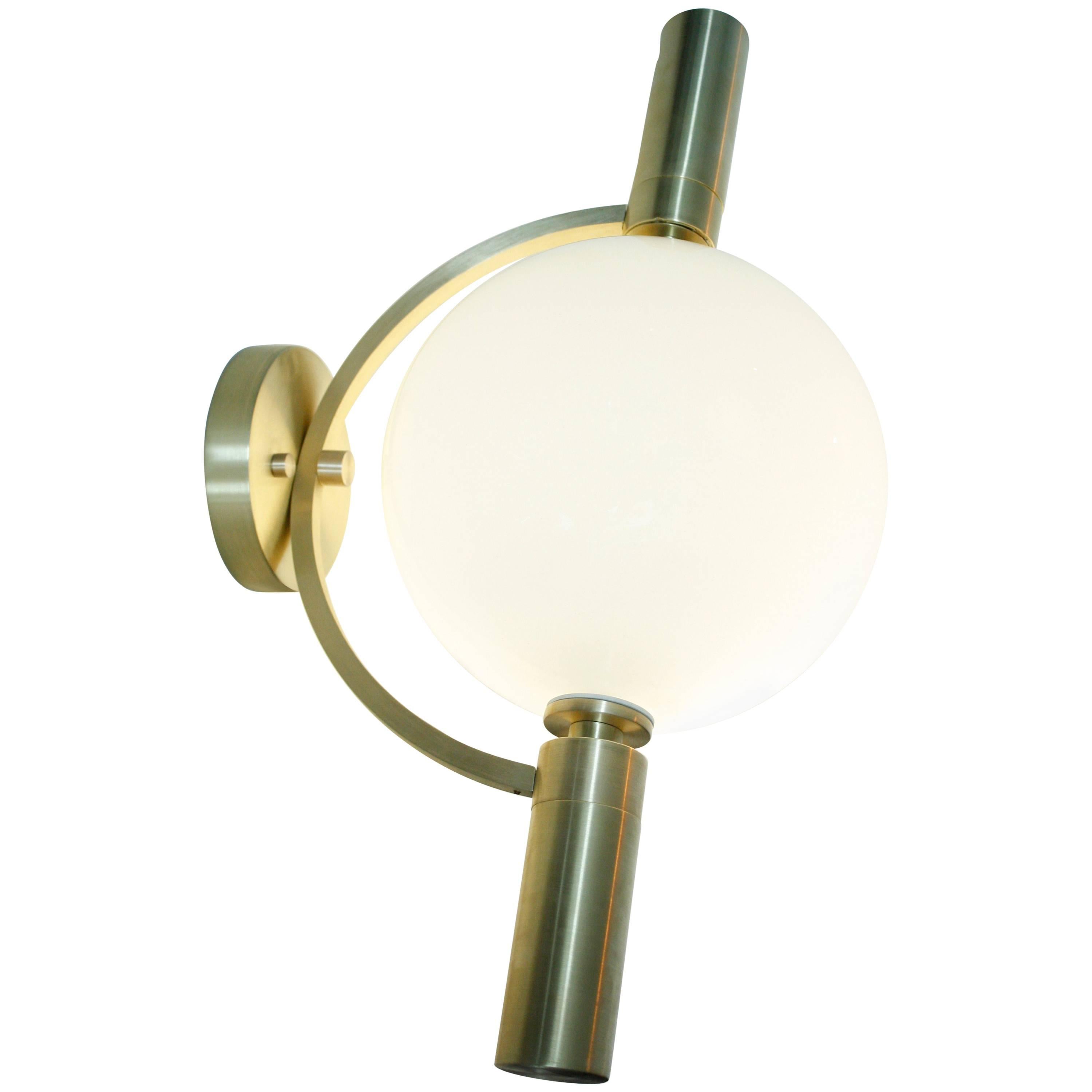 Modern Blown Glass and Brushed Brass "Ballon" Sconce and Flush Mount by Feyz For Sale