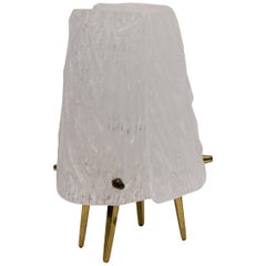 Viennese Kalmar Brass and Frosted Glass Table Lamp, 1950s
