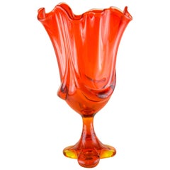 Retro 1960s Amberina Glass Vase by Viking