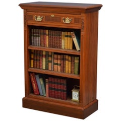 Victorian Solid Walnut Open Bookcase