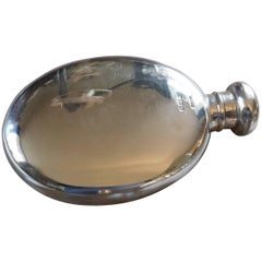 Oval Silver Hip Flask, 1904