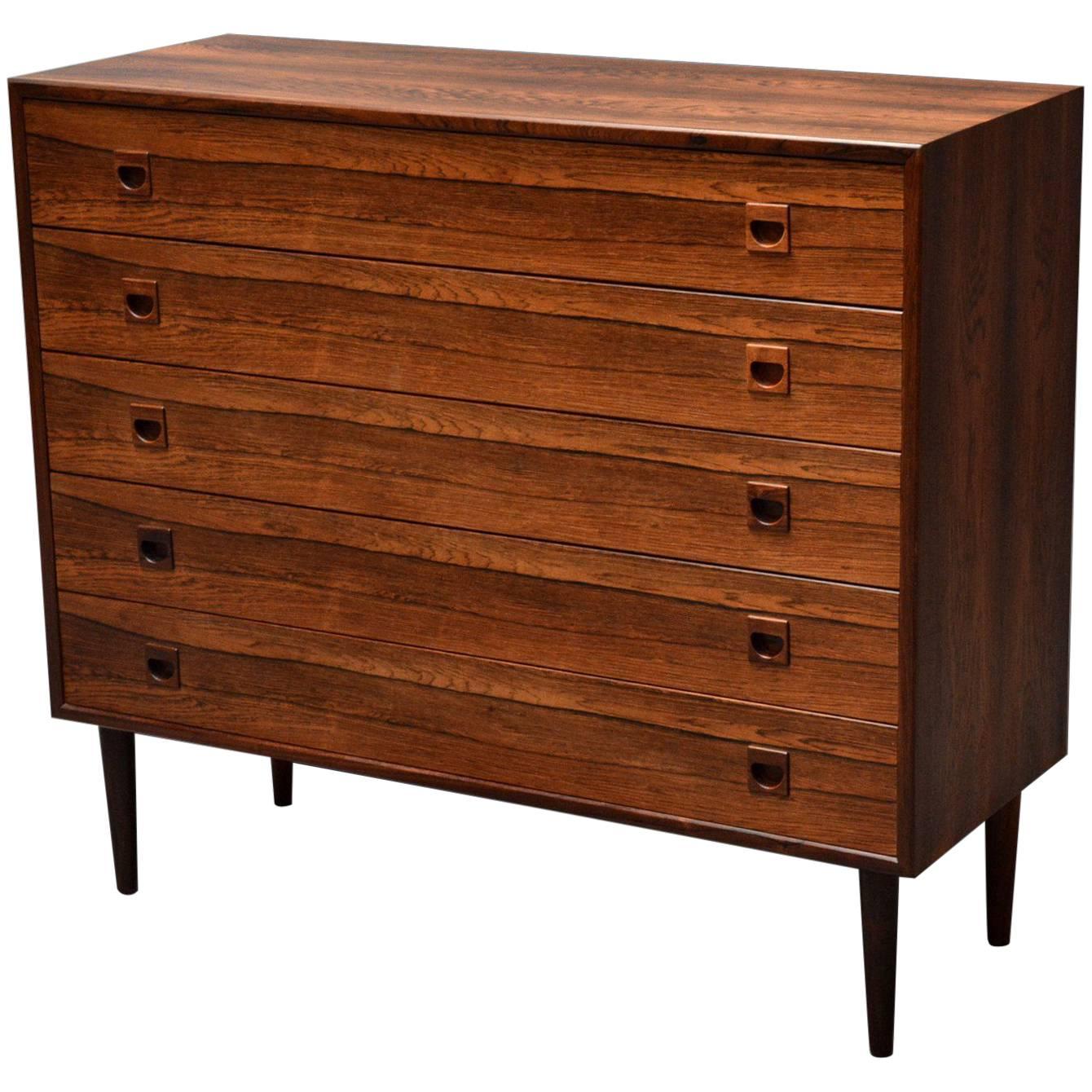 Danish Rio Rosewood Chest of Five Drawers