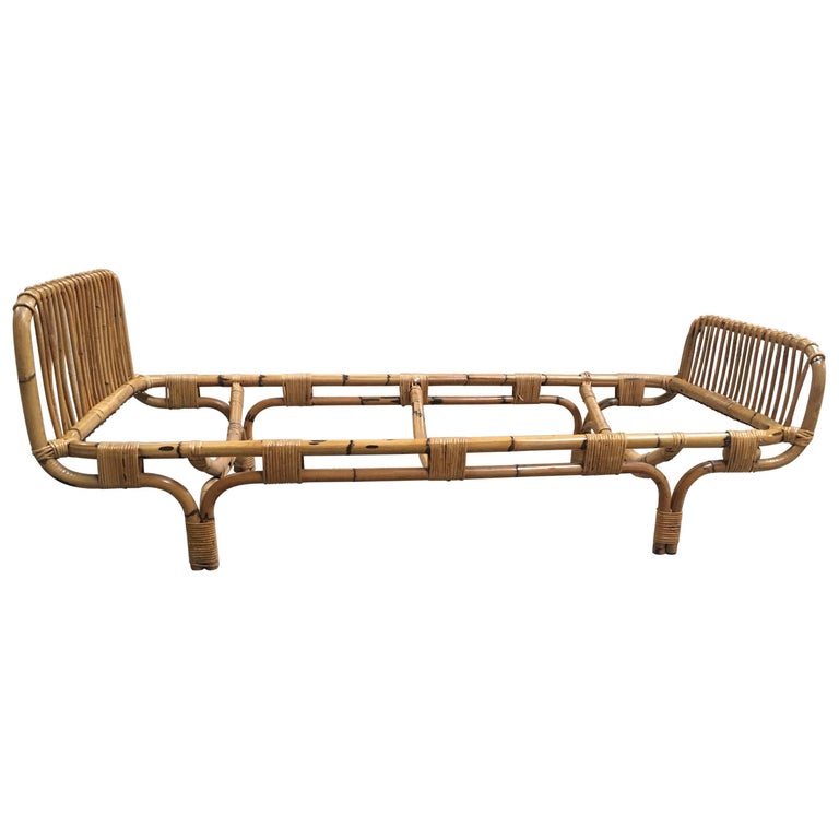 Italian bamboo single bed, 1960s, offered by ExtraDesign Selection