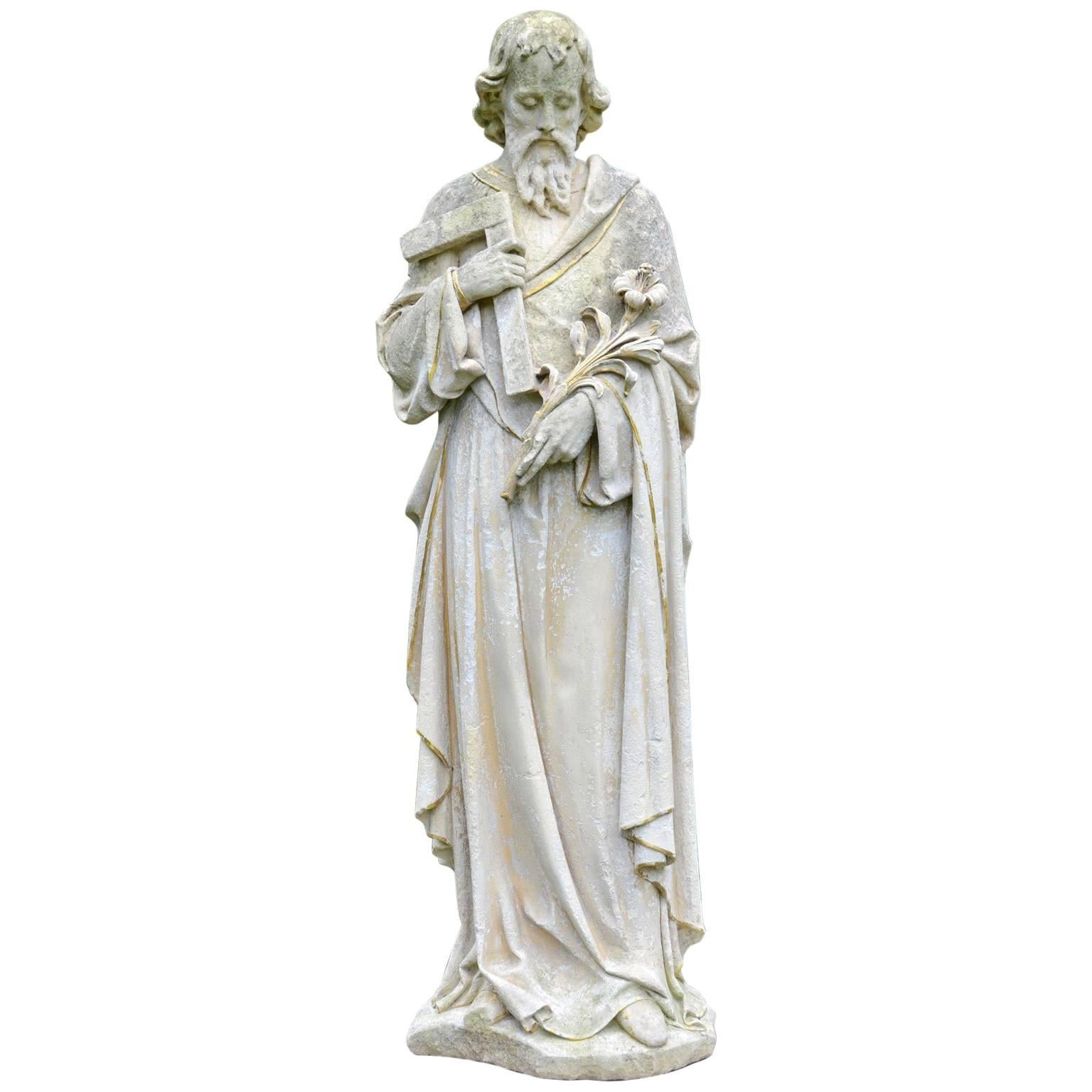 English Limestone Statue of St. Joseph