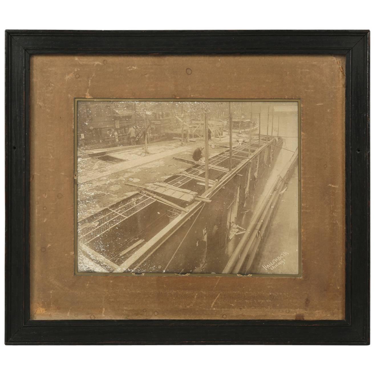 Eastland Disaster in the Chicago River, circa 1915 Original Photograph