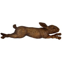 19th Century Rustic Black Forest Hand-Carved Walnut Wood Rabbit Wall Plaque