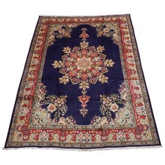 Blue Persian Tabriz Area Rug, circa 1940