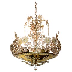 Amazing Very Rare Chandelier in the Style of Maison Bagues, France, 1950s