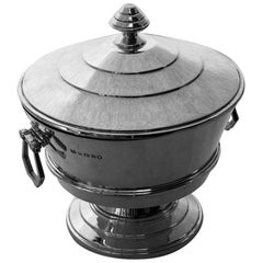 Caviar Dish - Art Deco Barker Brothers Sterling Silver Bowl and Lid