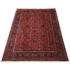 Cherry-Red Persian Mashad Rug, circa 1940