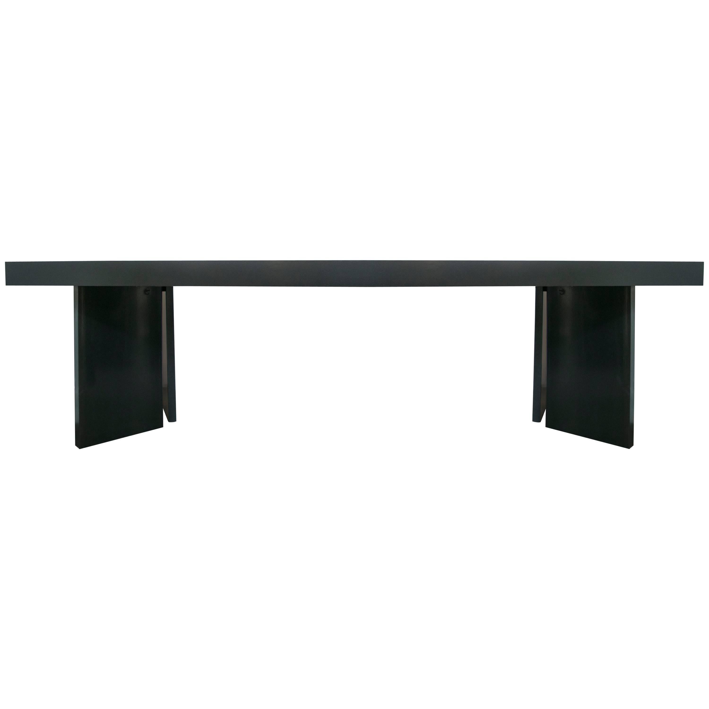 Custom 1950s Ebonized Mahogany Table in the Style of James Mont For Sale