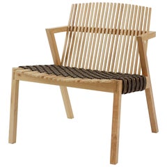 Fauteuil contemporain en bois de feuillus brésilien tropical, Rahyja Afrange