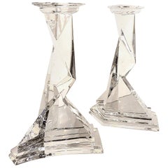 Vintage Salvador Dali Original Baccarat Crystal Candlesticks, Pair