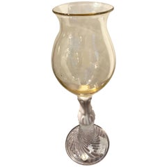 Antique 19th Century Glass Oil Lantern with Opaline Stem