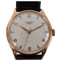 Longines Watch in Pink Gold, Manual Charge Extra Large, 1950s