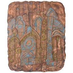 Large Abstract Ceramic Panel by Tom McMillin