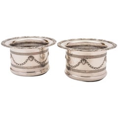 Pair of Edwardian Silver Plated Champagne Coasters, circa 1905