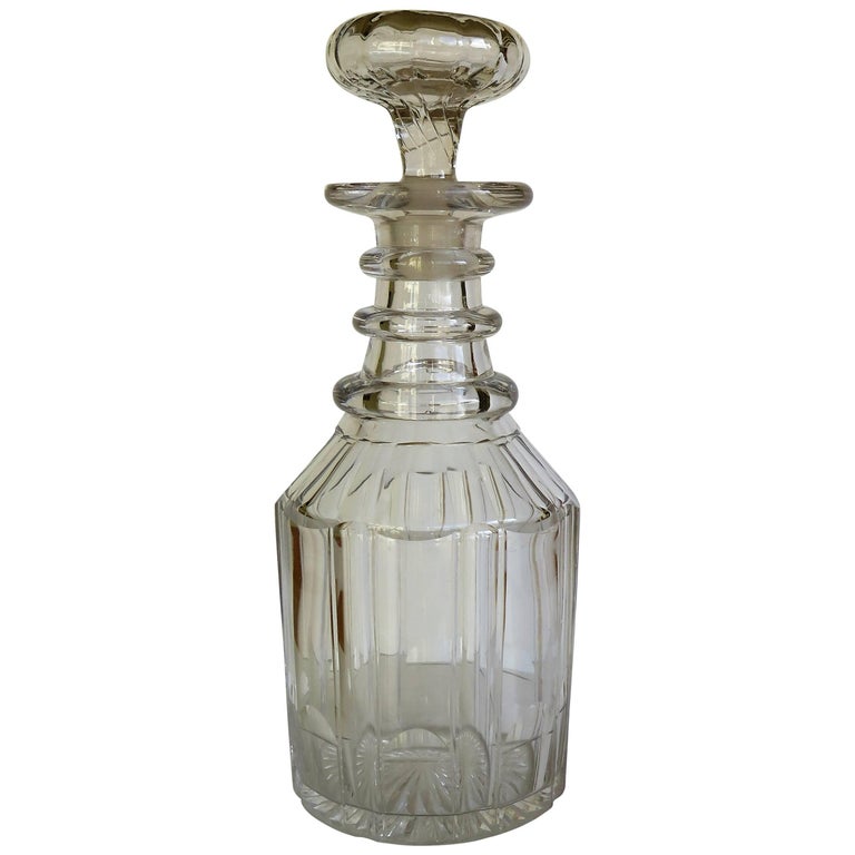 Regency Gl Crystal Decanter Pillar Cut Three Neck Ring Mushroom Regency Gl Crystal Decanter Pillar Cut Three Neck Ring Mushroom Stopper For