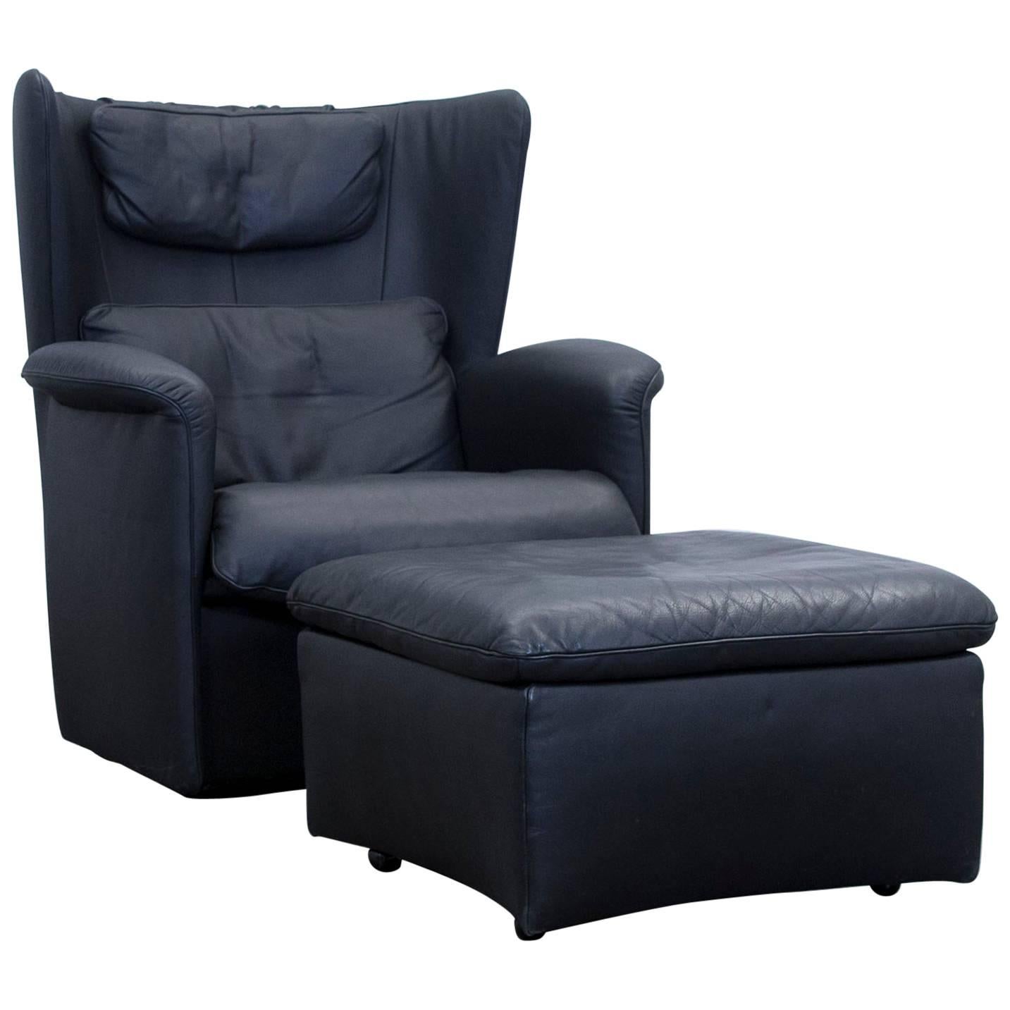 De Sede Ds 23 Designer Armchair Set Leather Black One-Seat Couch Modern