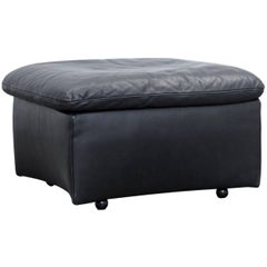 De Sede DS Designer Footstool Leather Black One-Seat Pouff Footrest Couch