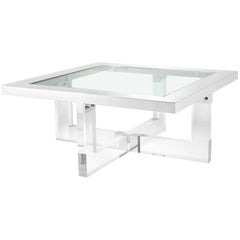 Shiffrin Coffee Table Square Acrylic and Clear Glass