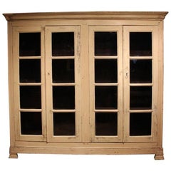 English 19th Century Painted Display Cabinet or Bookcase