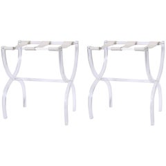 Pair of Midcentury Lucite Folding Stands