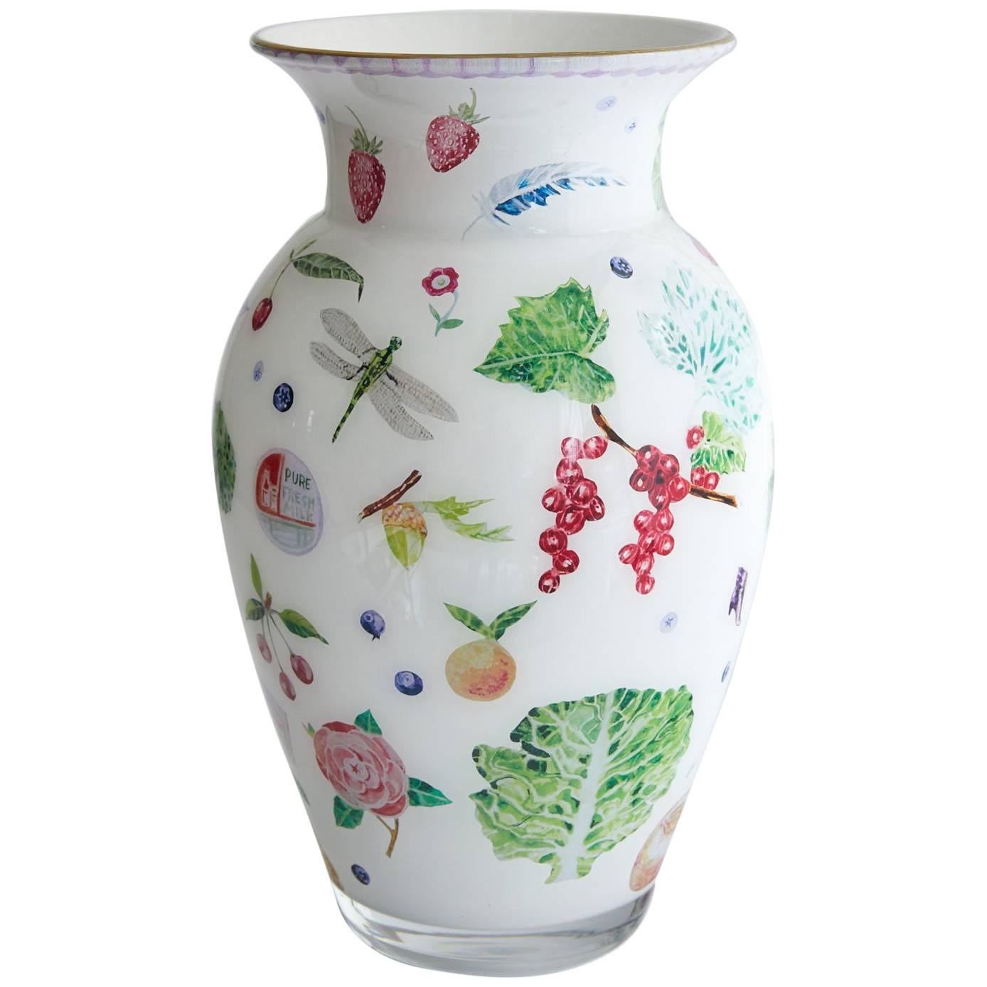 Cathy Graham Decoupage Classic Style Vase For Sale