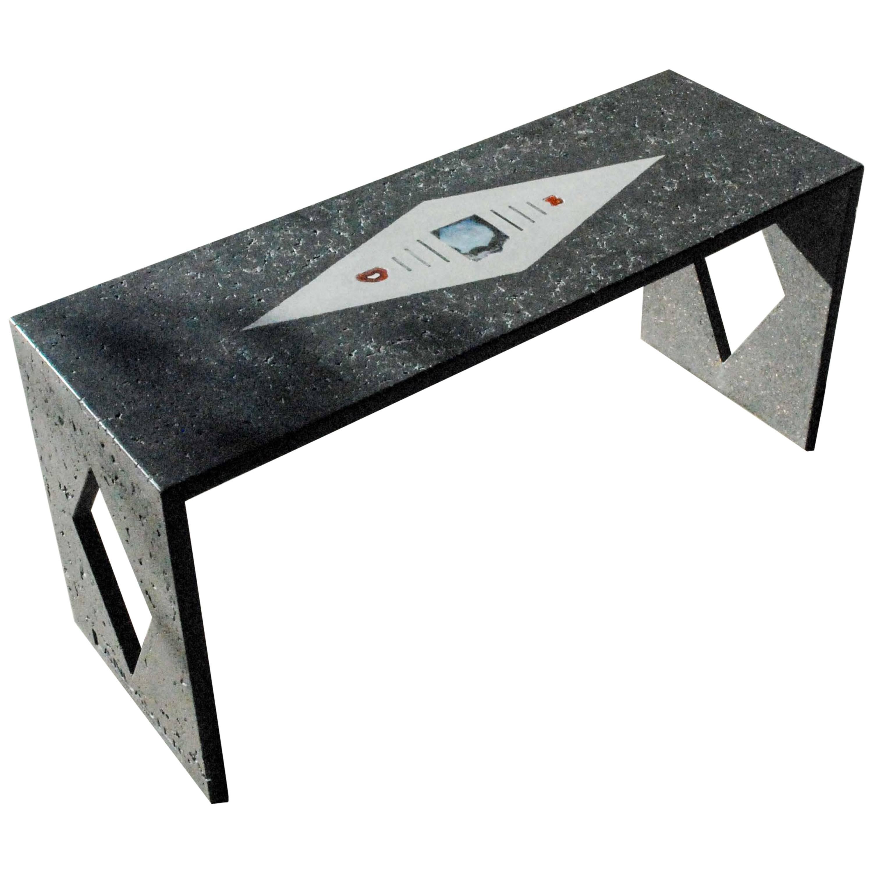 Contemporary Custom Concrete Bench For Sale