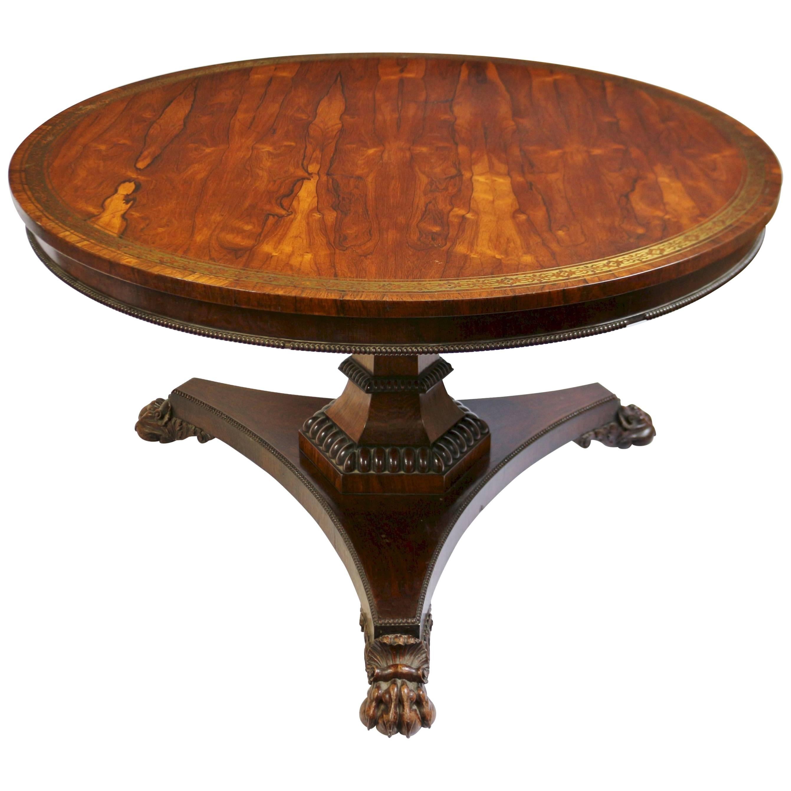 Fine and Classic Regency Rosewood Pedestal Table