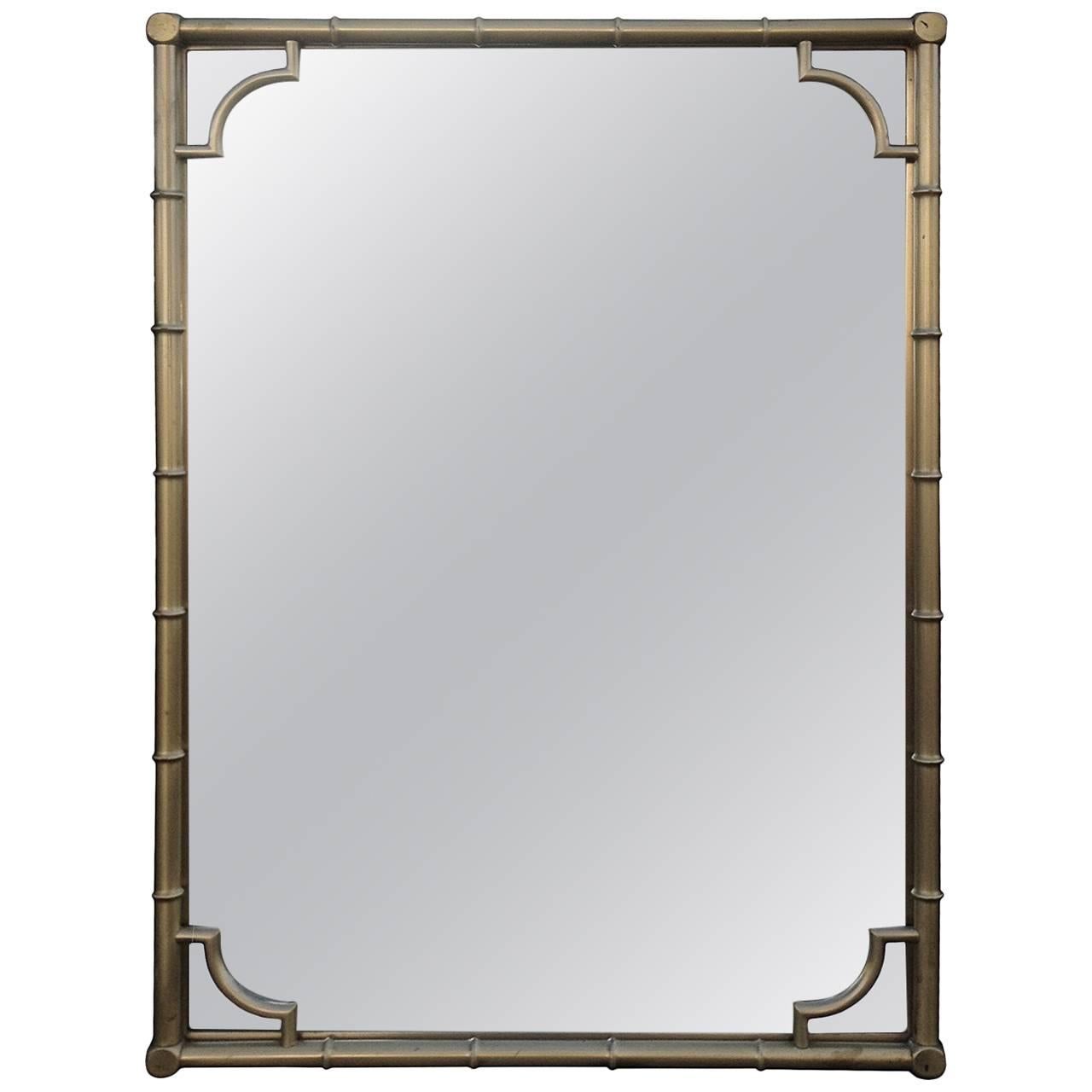 Solid Brass Faux Bamboo Wall Mirror